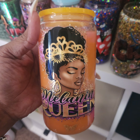 Melanin Queen 16oz Glass Can