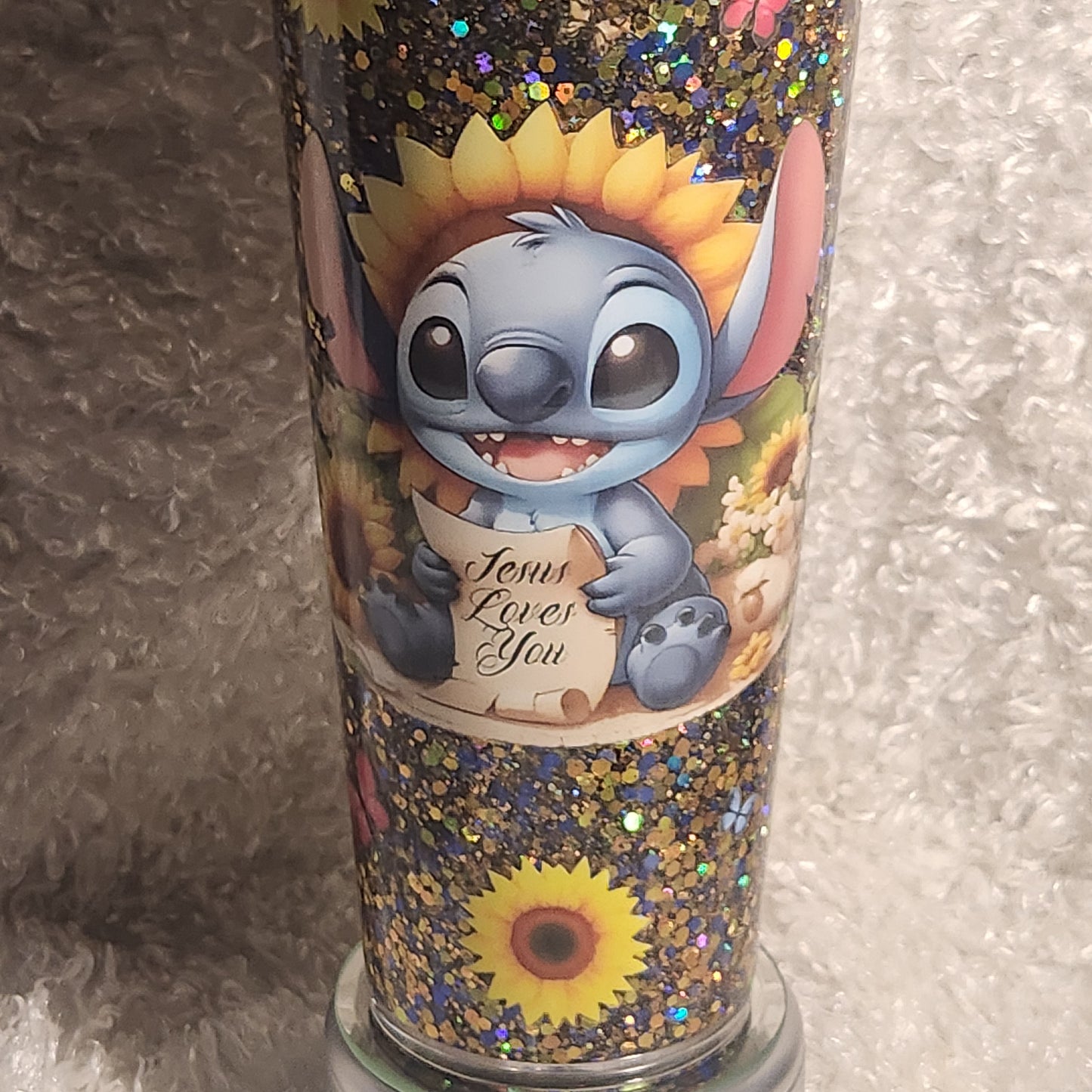 Stitch Glitter Snowglobe 24oz Acrylic